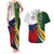 South Africa and France Rugby Couples Matching Tank Maxi Dress and Hawaiian Shirt Springbok With Le XV de France 2023 World Cup - Wonder Print Shop