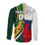 South Africa and France Rugby Long Sleeve Button Shirt Springbok With Le XV de France 2023 World Cup - Wonder Print Shop