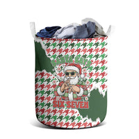 Funny Santa Claus Says Six Seven Laundry Basket Christmas Houndstooth Pattern - Wonder Print Shop