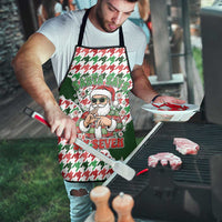 Funny Santa Claus Says Six Seven Apron Christmas Houndstooth Pattern - Wonder Print Shop
