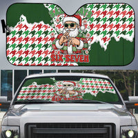 Funny Santa Claus Says Six Seven Auto Sun Shade Christmas Houndstooth Pattern - Wonder Print Shop
