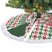 Funny Santa Claus Says Six Seven Tree Skirt Christmas Houndstooth Pattern - Wonder Print Shop