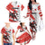 Custom Canada Hockey Family Matching Off The Shoulder Long Sleeve Dress and Hawaiian Shirt Canada Owns Hockey - Wonder Print Shop