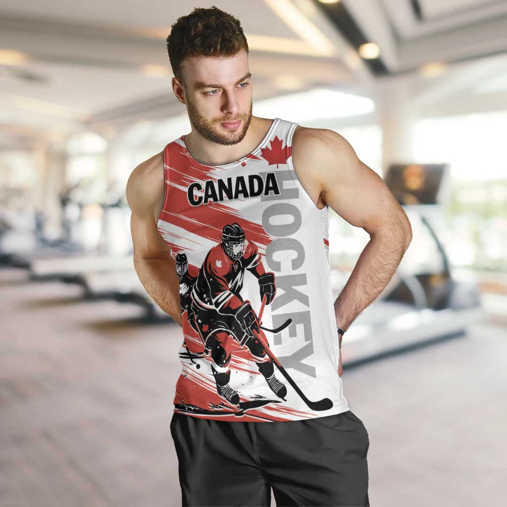 Custom Canada Hockey Men Tank Top Canada Owns Hockey