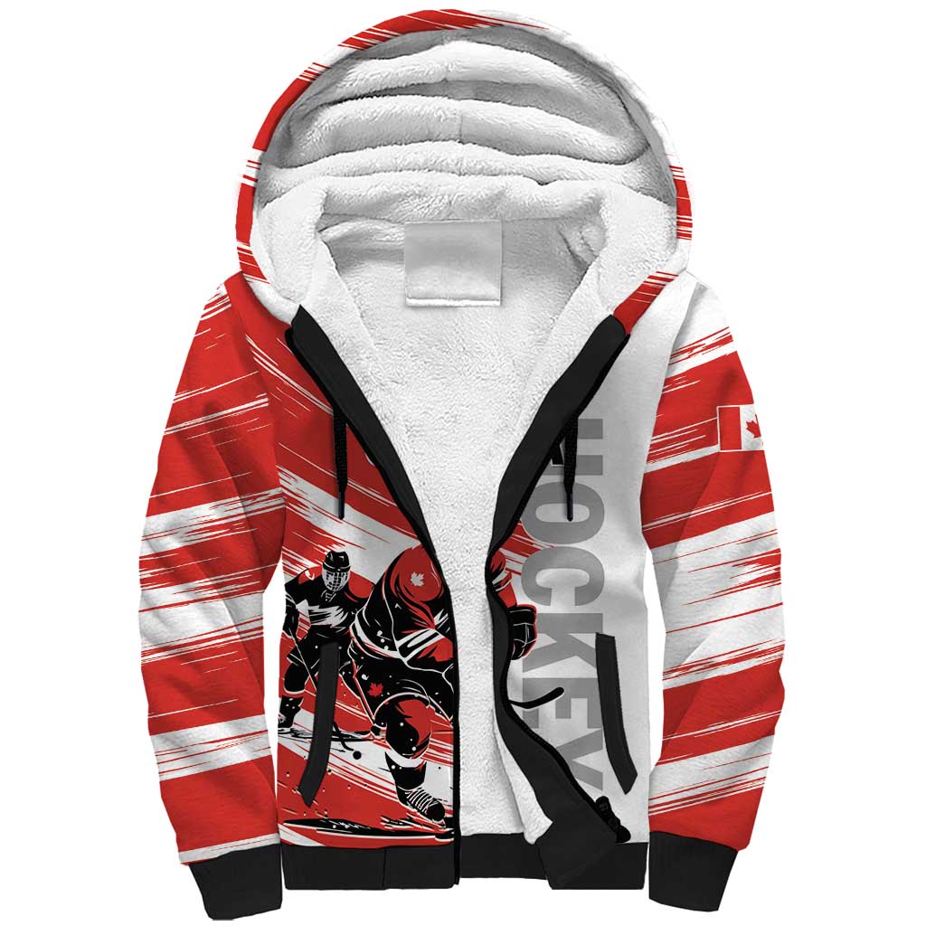 Custom Canada Hockey Sherpa Hoodie Canada Owns Hockey