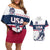 Custom USA Hockey Couples Matching Off Shoulder Short Dress and Hawaiian Shirt Team USA Champions - Wonder Print Shop