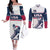 Custom USA Hockey Couples Matching Off The Shoulder Long Sleeve Dress and Long Sleeve Button Shirt Team USA Champions