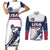 Custom USA Hockey Couples Matching Short Sleeve Bodycon Dress and Long Sleeve Button Shirt Team USA Champions - Wonder Print Shop