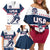 Custom USA Hockey Family Matching Off Shoulder Short Dress and Hawaiian Shirt Team USA Champions - Wonder Print Shop