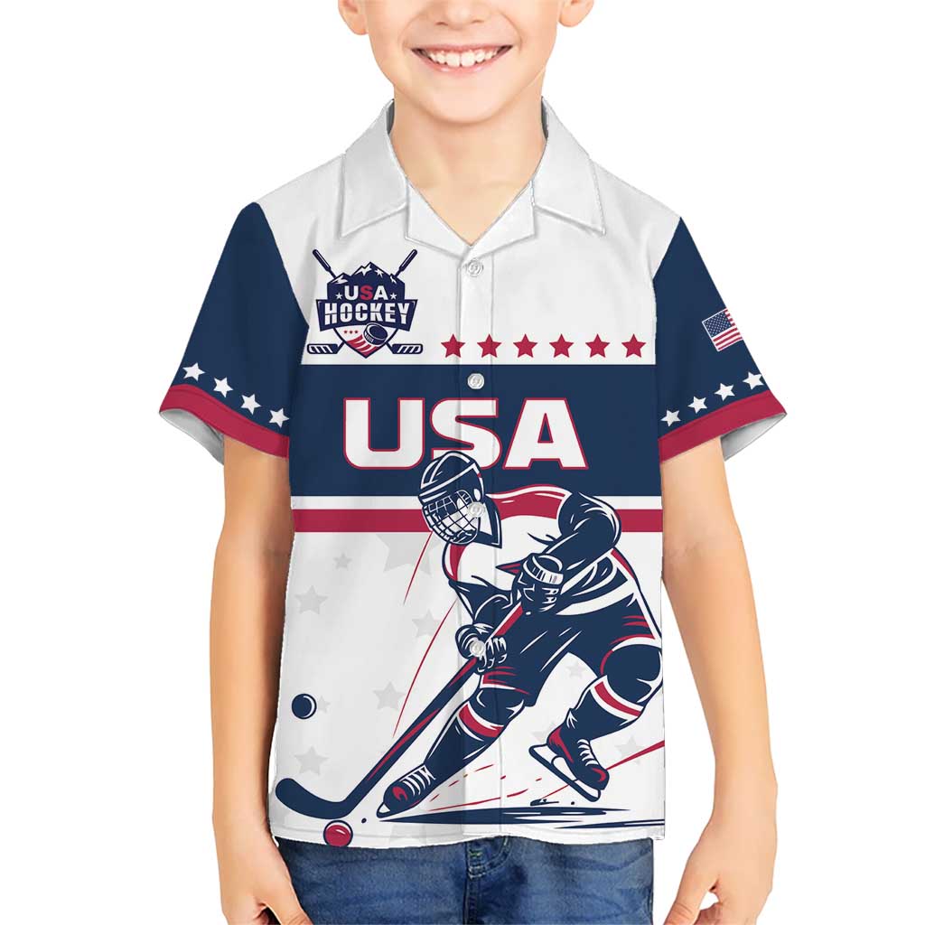 Custom USA Hockey Kid Hawaiian Shirt Team USA Champions - Wonder Print Shop