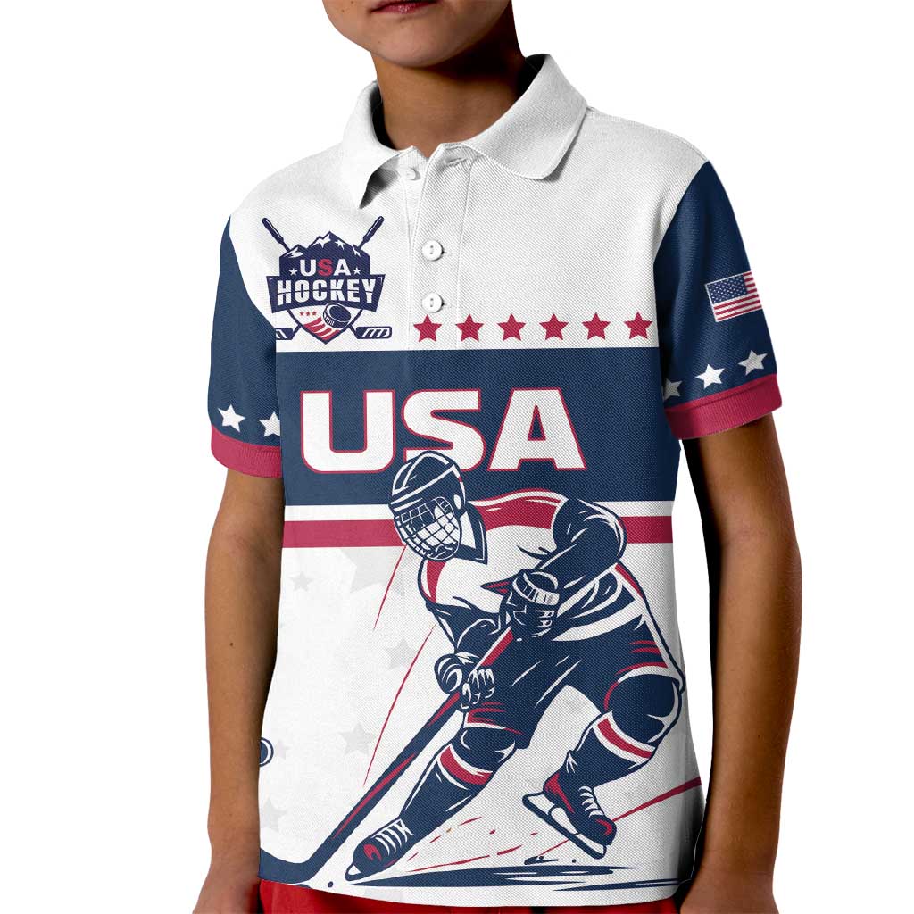 Custom USA Hockey Kid Polo Shirt Team USA Champions - Wonder Print Shop