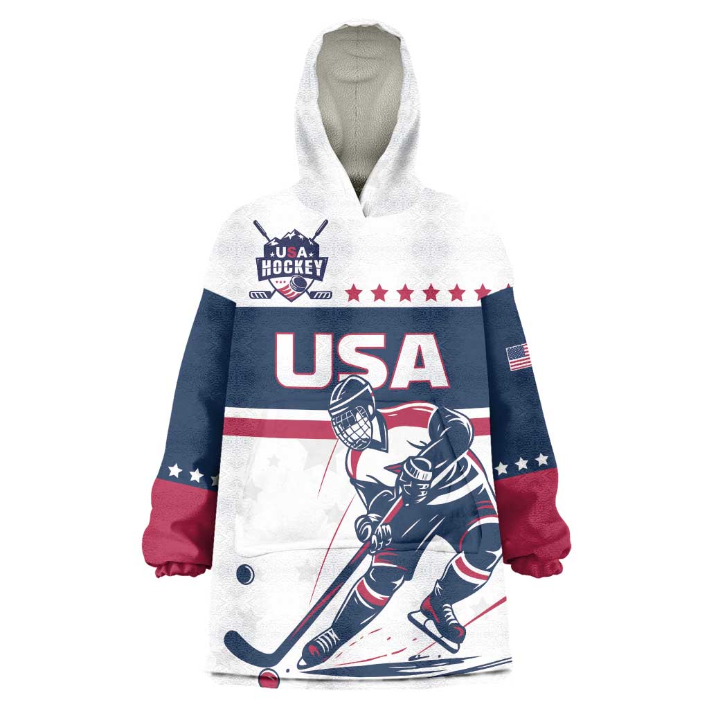 Custom USA Hockey Wearable Blanket Hoodie Team USA Champions