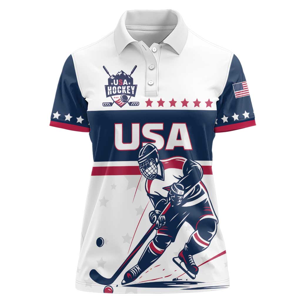 Custom USA Hockey Women Polo Shirt Team USA Champions