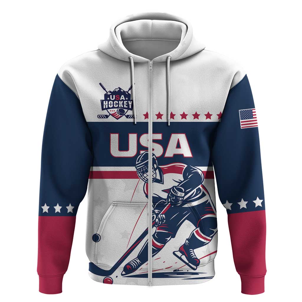 Custom USA Hockey Zip Hoodie Team USA Champions