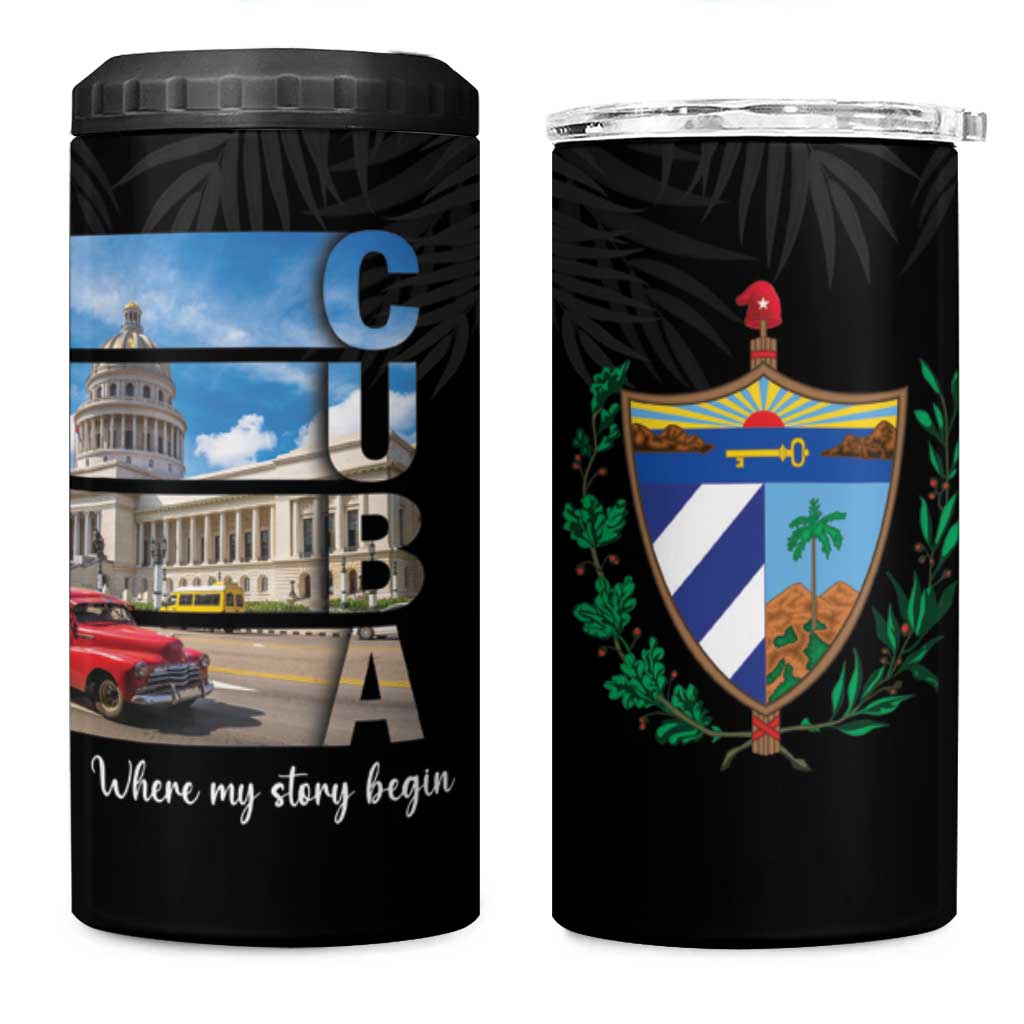 Cuba El Capitolio 4 in 1 Can Cooler Tumbler Where My Story Begin