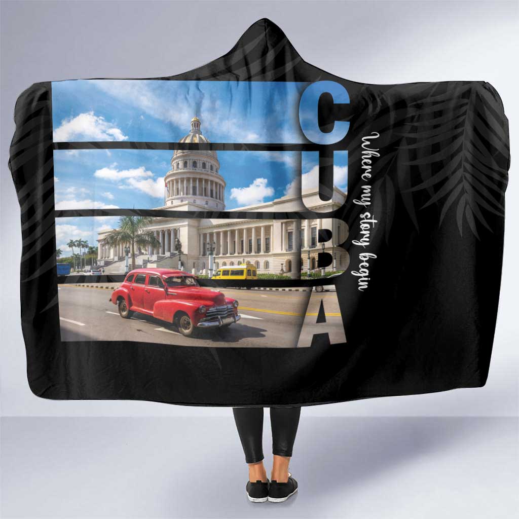 Cuba El Capitolio Hooded Blanket Where My Story Begin