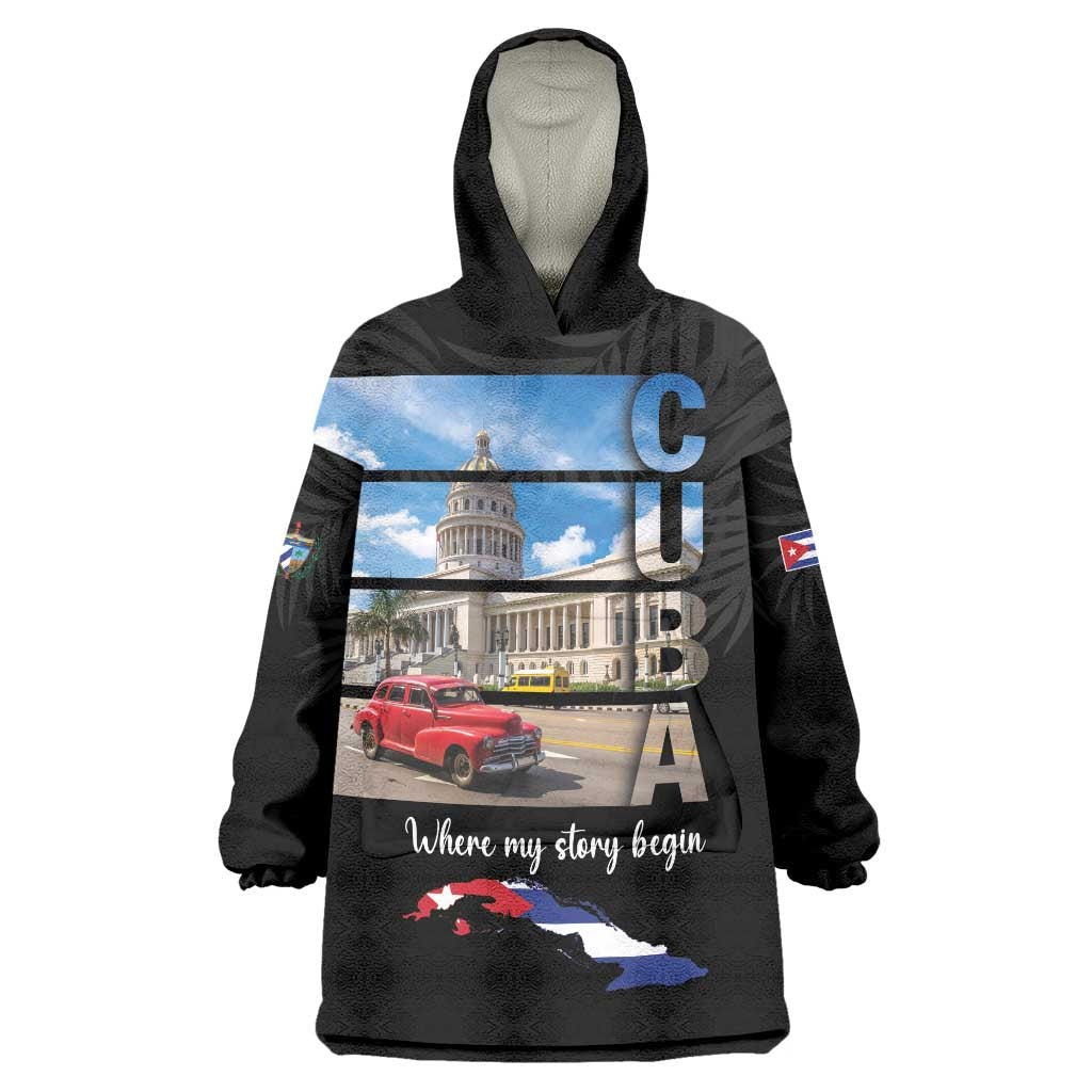 Cuba El Capitolio Wearable Blanket Hoodie Where My Story Begin