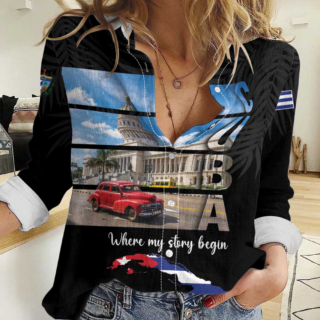 Cuba El Capitolio Women Casual Shirt Where My Story Begin