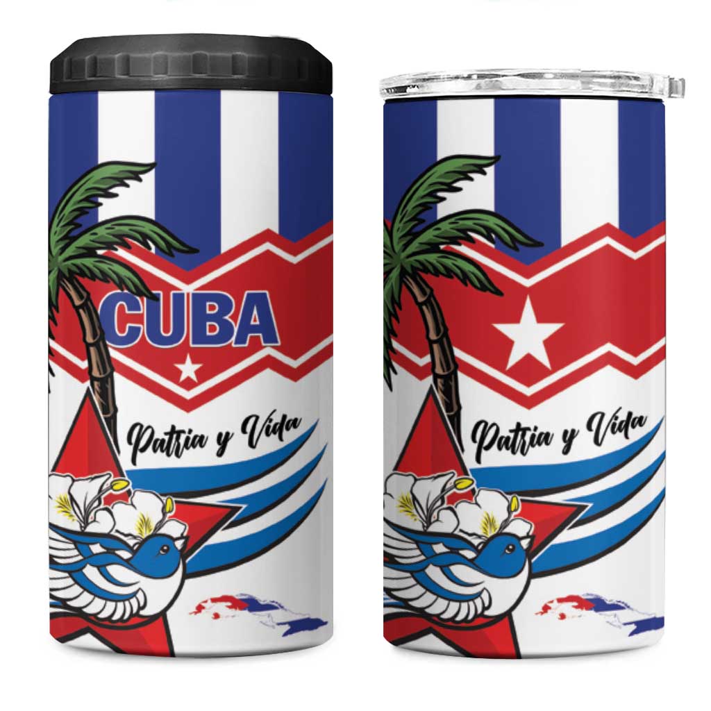 Cuba Patria Y Vida 4 in 1 Can Cooler Tumbler Cuban Trogon Unique