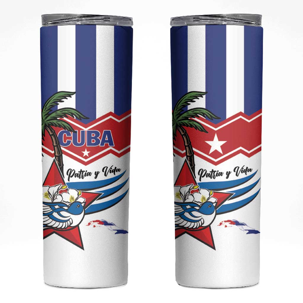 Cuba Patria Y Vida Skinny Tumbler Cuban Trogon Unique