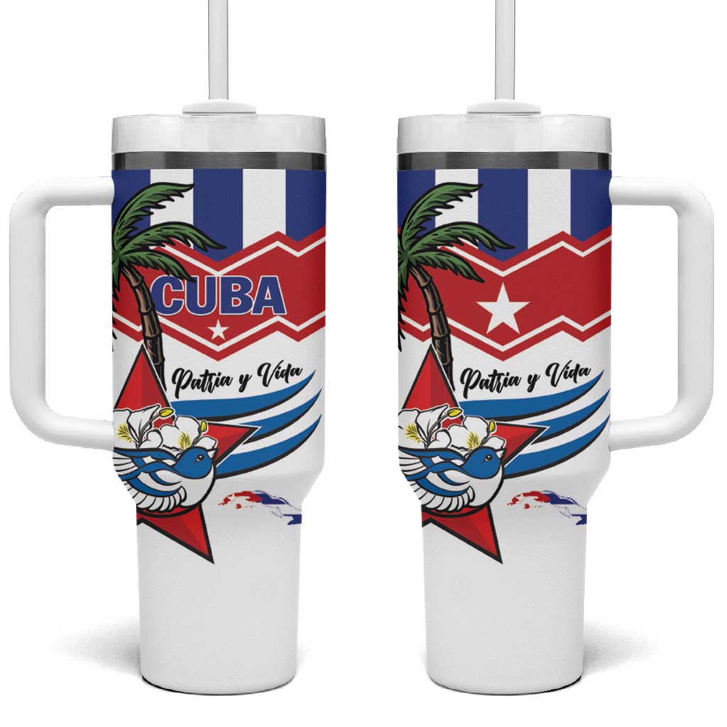 Cuba Patria Y Vida Tumbler With Handle Cuban Trogon Unique