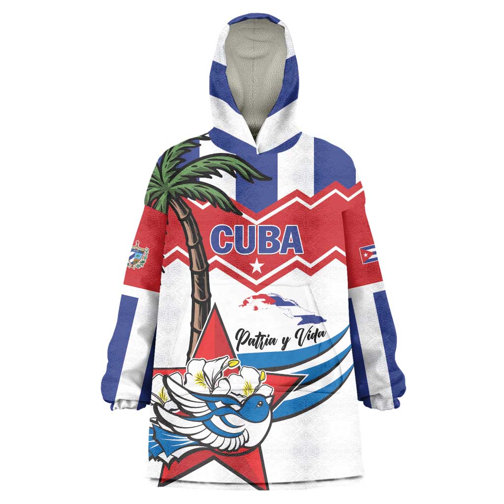 Cuba Patria Y Vida Wearable Blanket Hoodie Cuban Trogon Unique