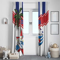 White curtain panels featuring Cuba flag graphics, palm tree, and CUBA text