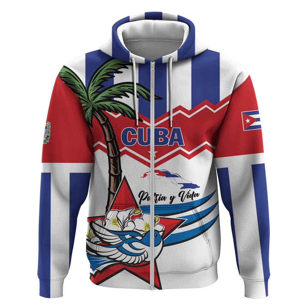 Cuba Patria Y Vida Zip Hoodie Cuban Trogon Unique - Wonder Print Shop