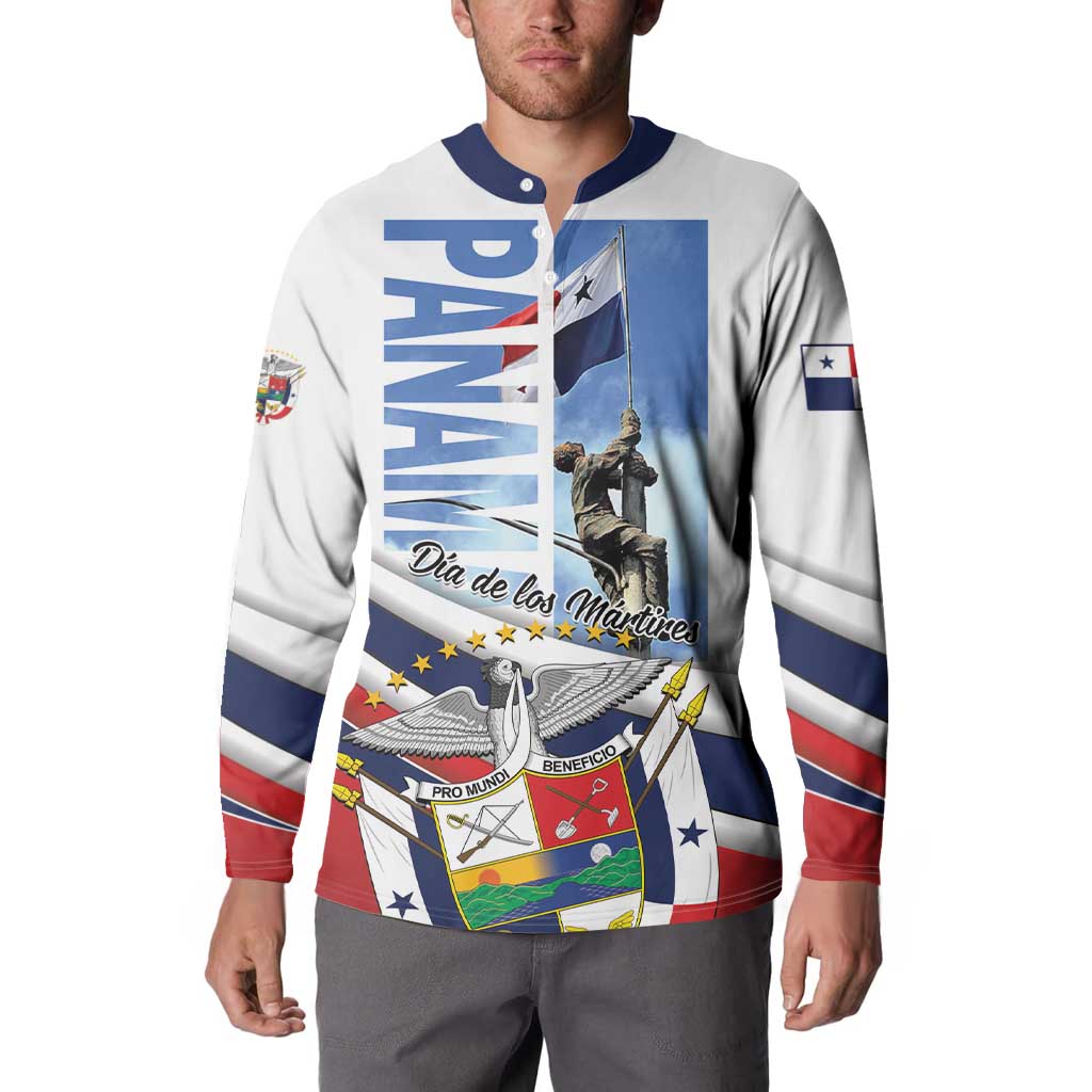 White button sweatshirt on model, front patriotic graphic, navy collar, striped cuffs
