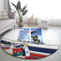 Round Panama Martyrs Day carpet with flag and commemorative graphic