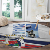 Round Panama Martyrs Day carpet with Panama flag, text, and emblem print.