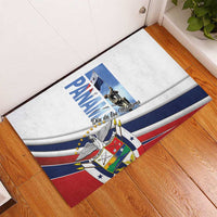 Rectangle white rubber doormat with Panama flag graphic and Day of Martyrs theme