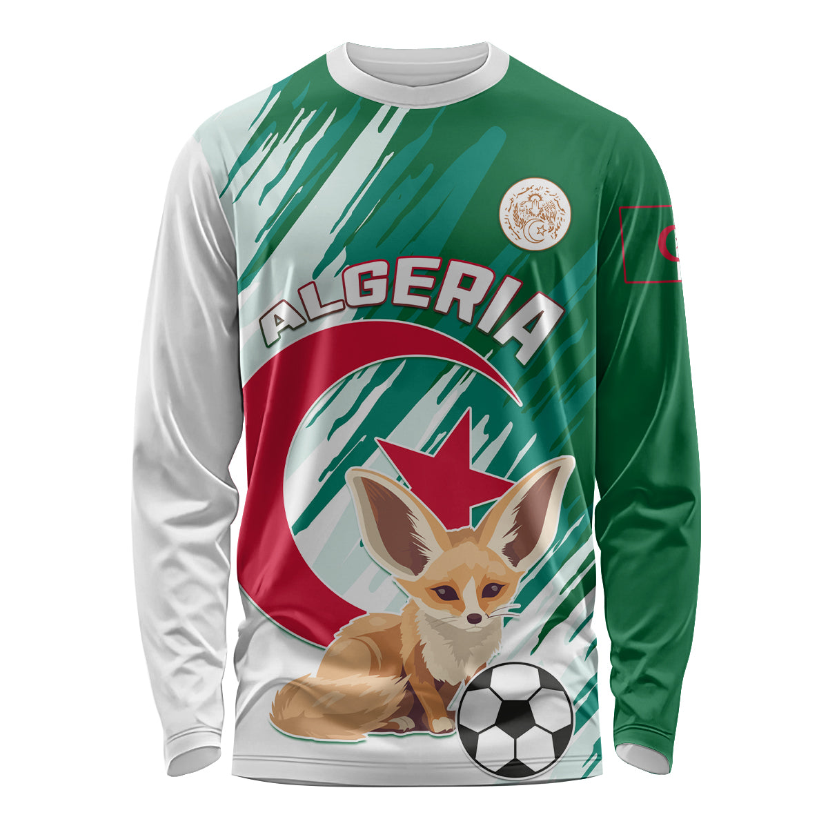 Algeria Football Long Sleeve Shirt Go Les Fennecs - Wonder Print Shop