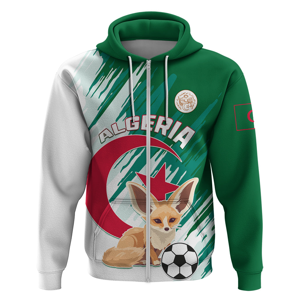 Algeria Football Zip Hoodie Go Les Fennecs - Wonder Print Shop