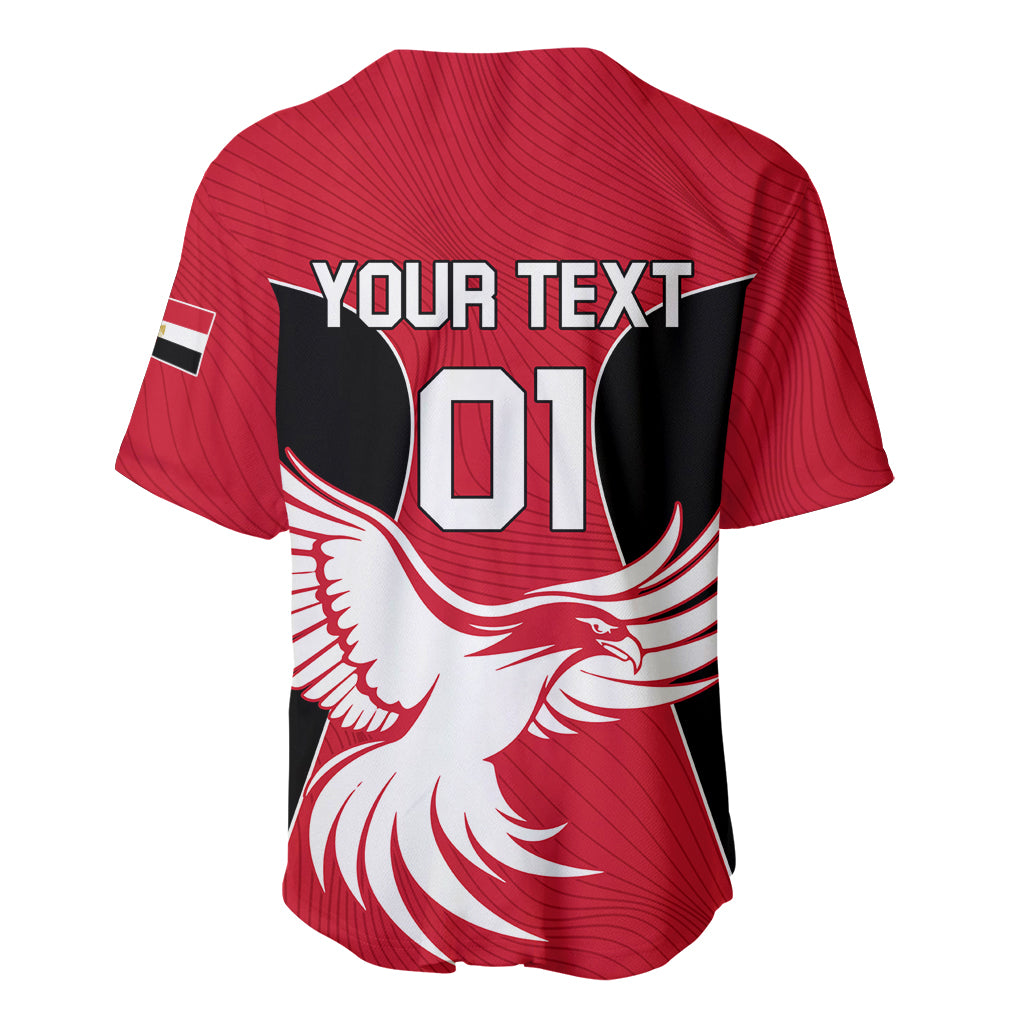 Red baseball jersey back with eagle and '01' number