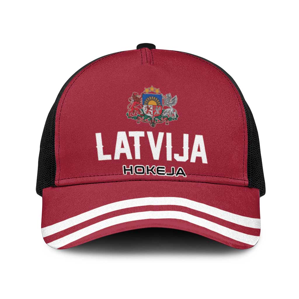 Hockey 2026 Latvia Baseball Net Cap Latvians Go Champions