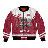 Custom Hockey 2026 Latvia Bomber Jacket Latvians Go Champions