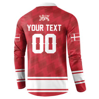 Custom Hockey 2026 Denmark Button Sweatshirt Danish Lions Go Champions