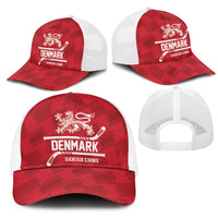 Hockey 2026 Denmark Mesh Trucker Cap Danish Lions Go Champions