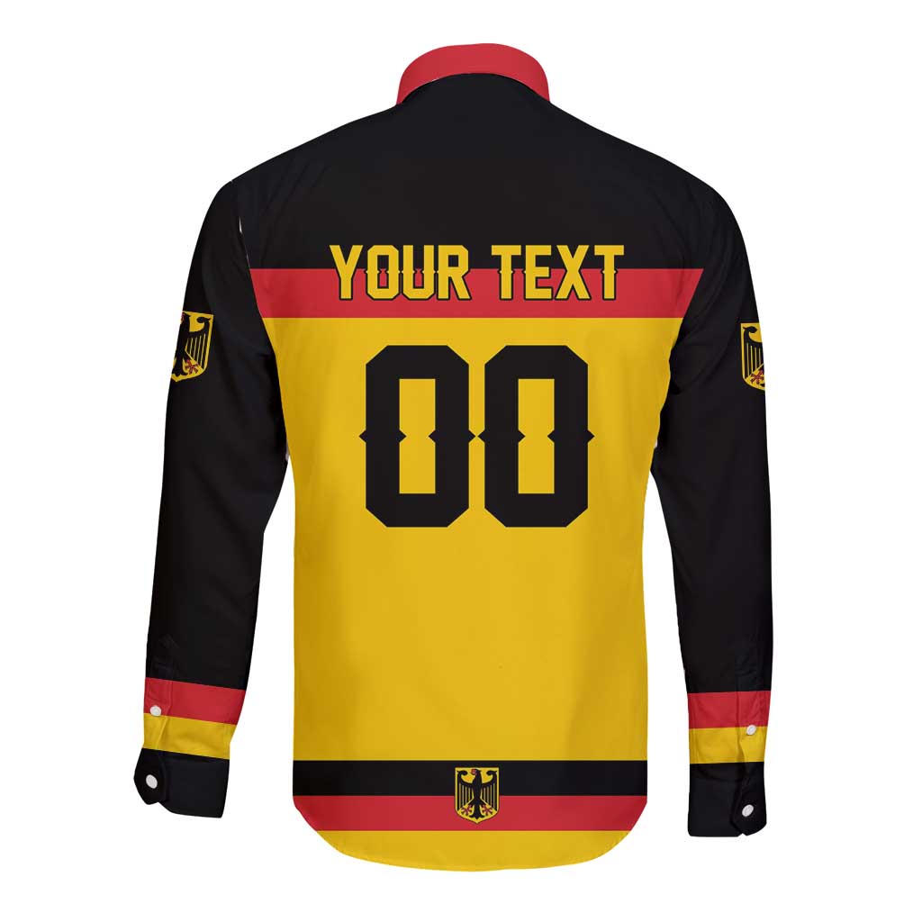 Custom Hockey 2026 Germany Long Sleeve Button Shirt Trager der Adler