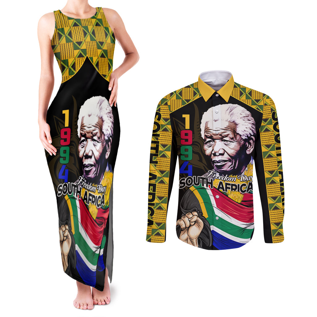 South Africa Freedom Day 2024 Couples Matching Tank Maxi Dress and Long Sleeve Button Shirt Happy 30th Anniversary - Wonder Print Shop