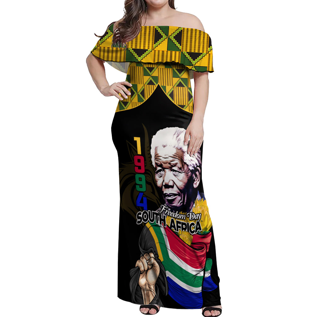 South Africa Freedom Day 2024 Off Shoulder Maxi Dress Happy 30th Anniversary - Wonder Print Shop