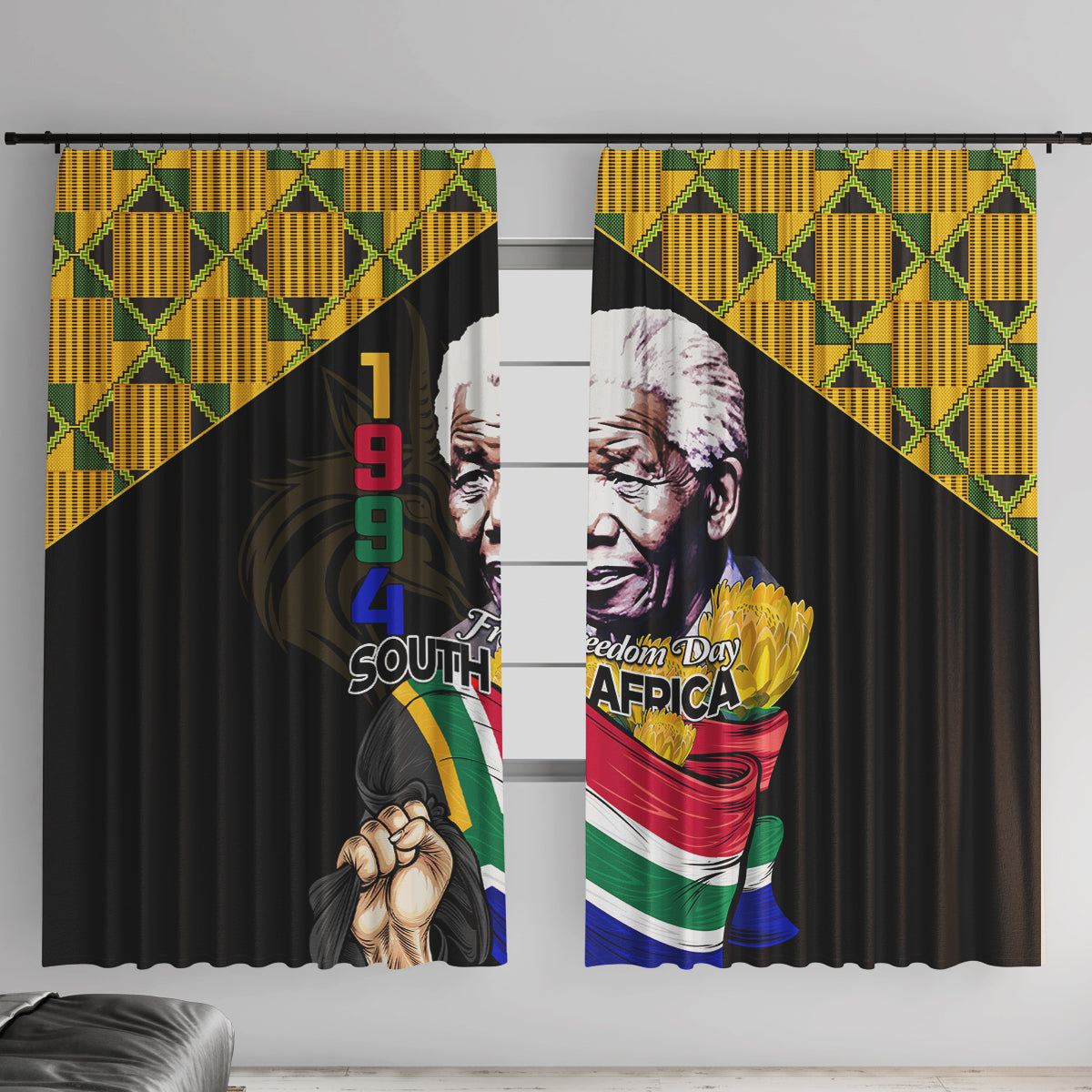 South Africa Freedom Day 2024 Window Curtain Happy 30th Anniversary - Wonder Print Shop