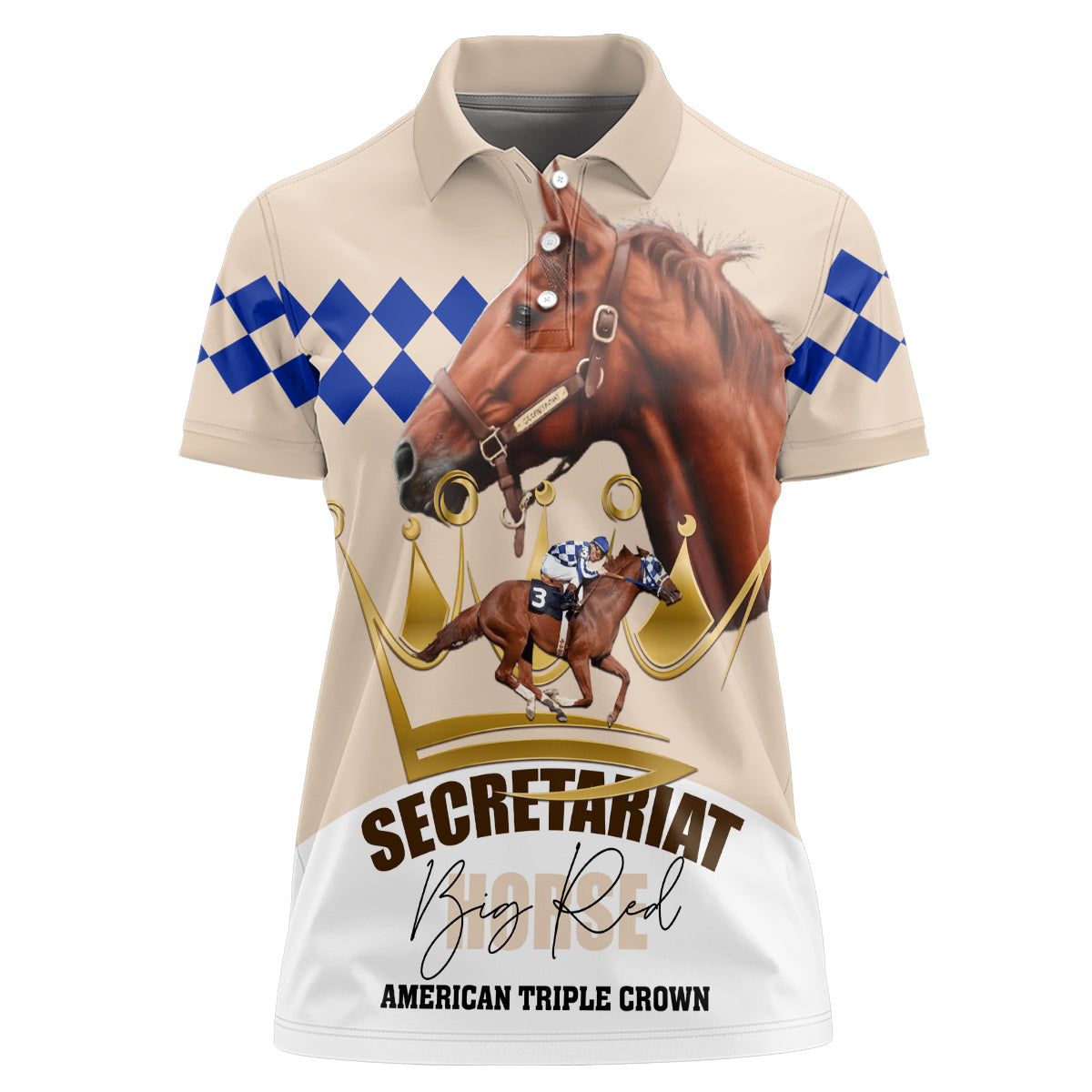 Secretariat 50th Anniversary Women Polo Shirt American Triple Crown