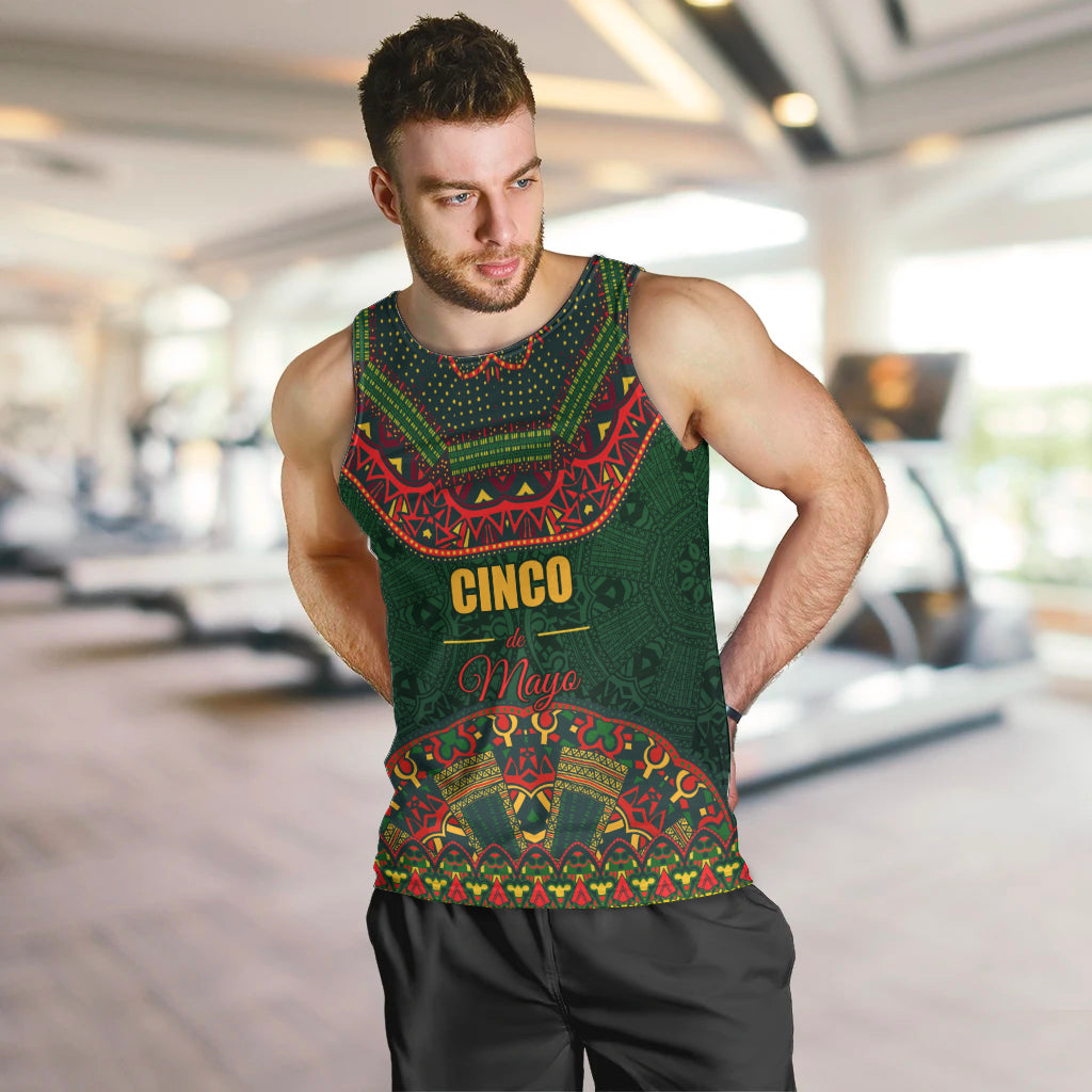 Cinco de Mayo 2024 Men Tank Top Mexican Folk Pattern - Wonder Print Shop