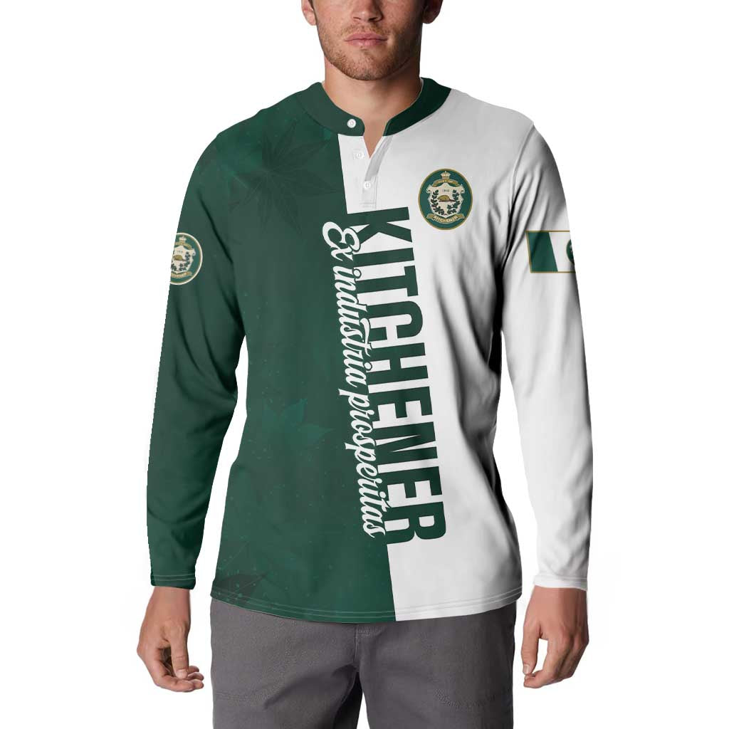 Personalised Canada Kitchener Button Sweatshirt Ex Industria Prosperitas