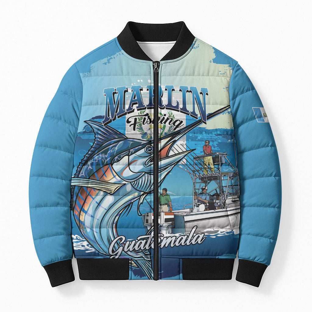 Personalized Guatemala Blue Marlin Fishing Bomber Puffer Jacket 2026 Season