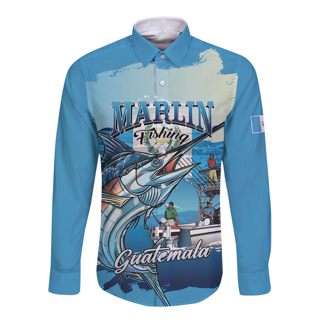 Personalized Guatemala Blue Marlin Fishing Long Sleeve Button Shirt 2026 Season