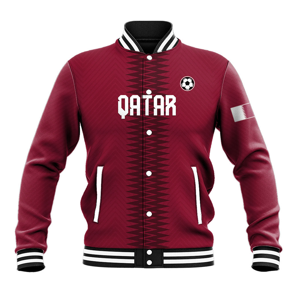 Custom Qatar 2026 World Football Baseball Jacket Maroon Version