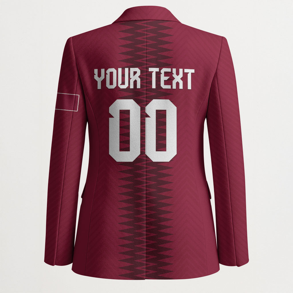 Custom Qatar 2026 World Football Blazer Maroon Version
